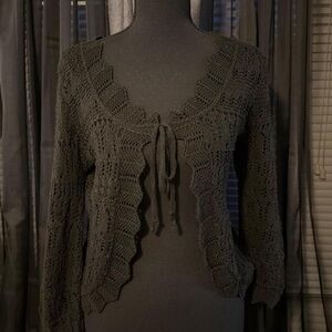 White Stag Black Open-Knit Sweater